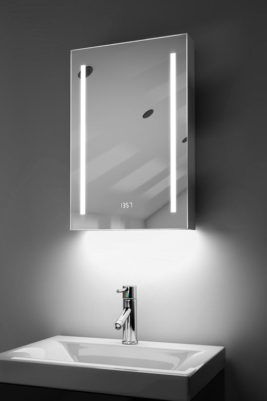 Calais digital clock LED cabinet with Bluetooth ambient under lights
