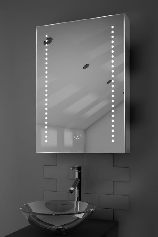Ghita digital clock LED bathroom cabinet with Bluetooth audio