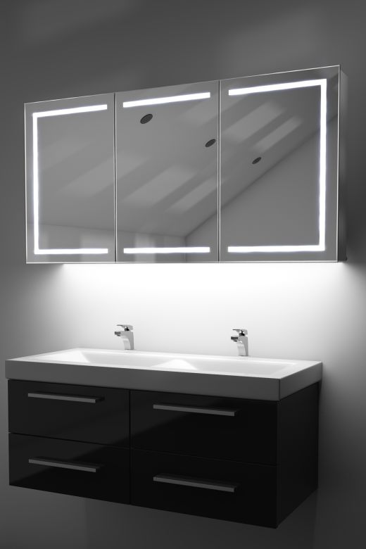Eliza LED cabinet with colour change under lights and Bluetooth audio
