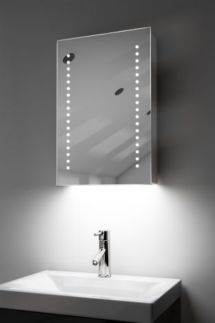 Achilles demister bathroom cabinet with colour change under lighting