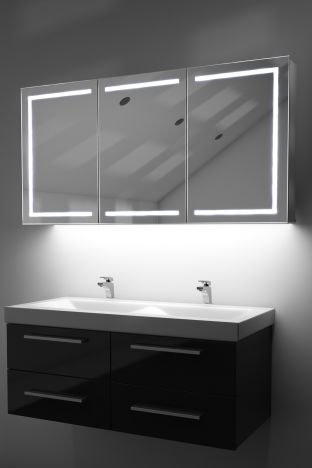 Eliza demister bathroom cabinet with Bluetooth audio & ambient under lights