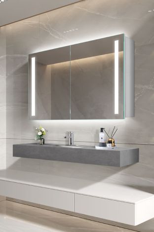 Brutas LED Double Door Bathroom Mirror Cabinet