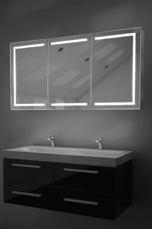 Melina Three Door LED Bathroom Mirror Cabinet