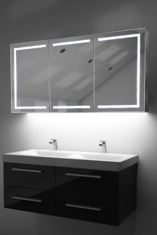 Eliza LED cabinet with colour change under lights and Bluetooth audio