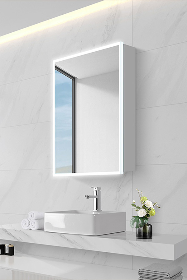 Bathroom cabinet with discount led lights