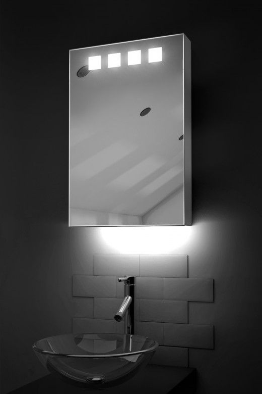 Nova demister bathroom cabinet with ambient under lighting