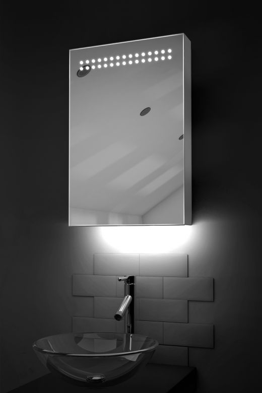 Jewel LED bathroom cabinet with RGB under lighting and Bluetooth audio