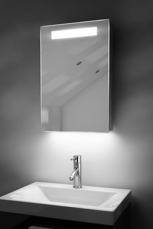 Olympia demister bathroom cabinet with colour change under lighting