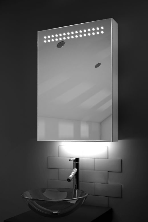 Vania LED bathroom cabinet with ambient under lighting