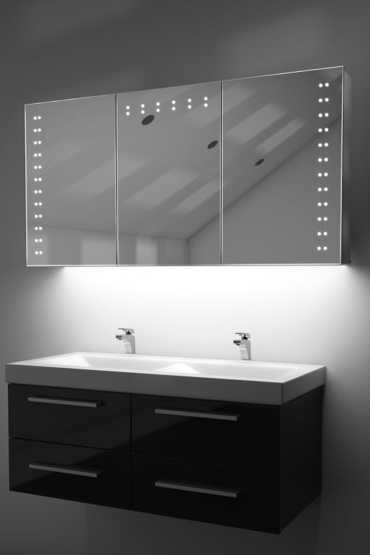 Aletha demister bathroom cabinet with ambient under lighting