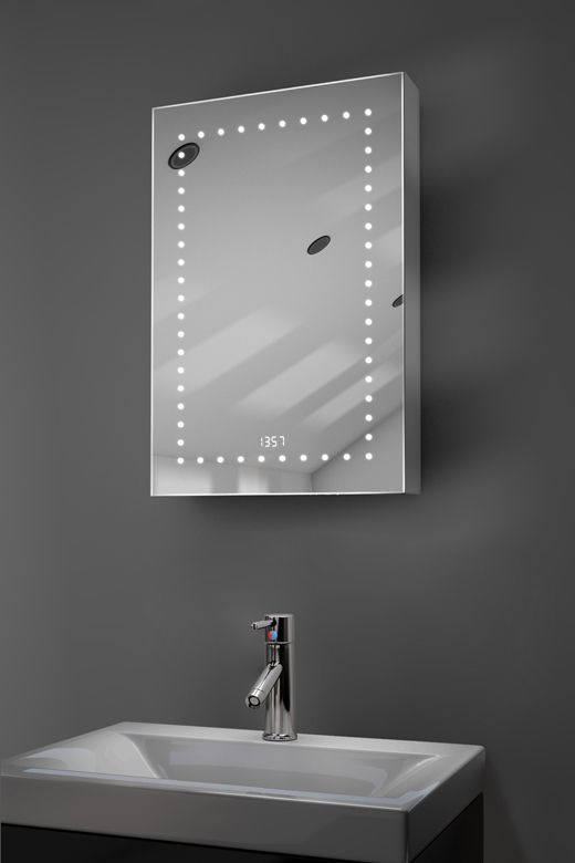 Elora digital clock demister bathroom cabinet with Bluetooth audio