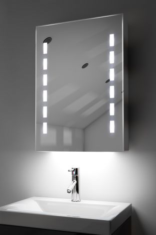 Kara demister bathroom cabinet with colour change under lighting