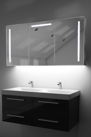 Cali demister bathroom cabinet with Bluetooth audio & ambient under lights