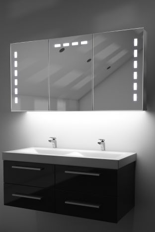Delfine demister bathroom cabinet with ambient under lighting