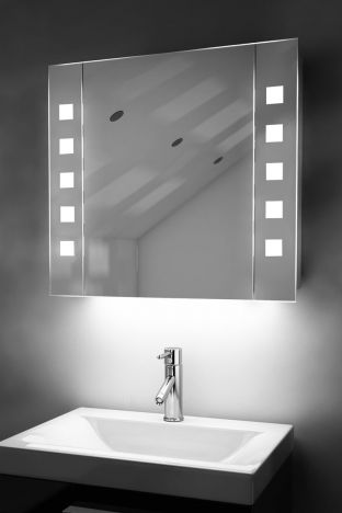 Noble demister bathroom cabinet with colour change under lighting
