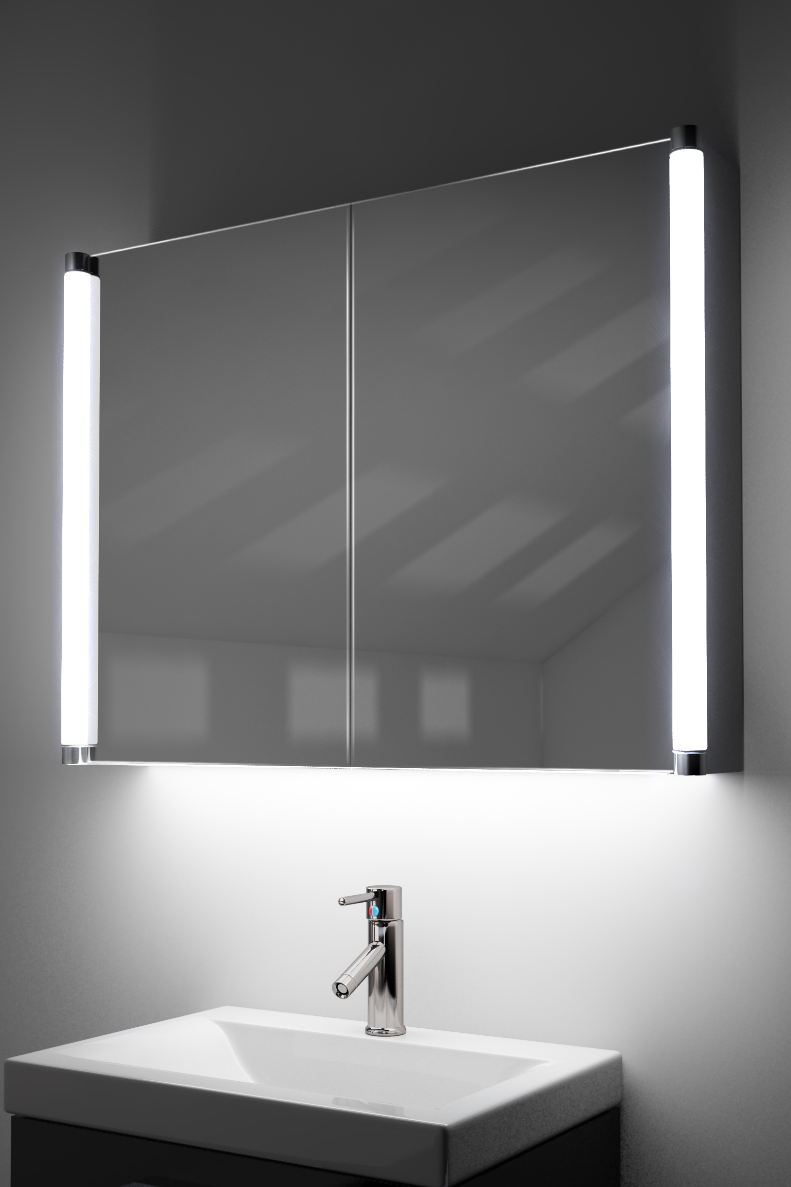 Dabir Demister Bathroom Cabinet With Ambient Under Lighting