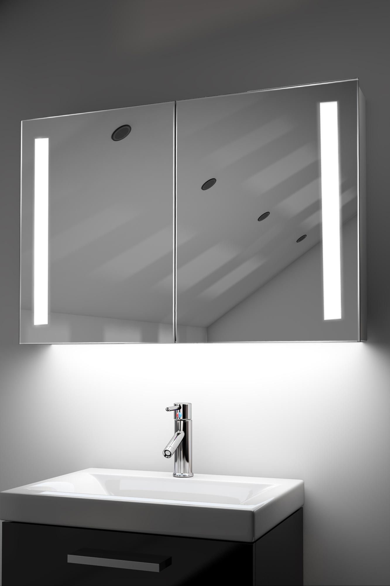 Julius Demister Bathroom Cabinet With Ambient Under Lighting