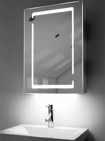 Illuminated Bathroom Cabinets With, Light Bulbs For Bathroom Mirrors